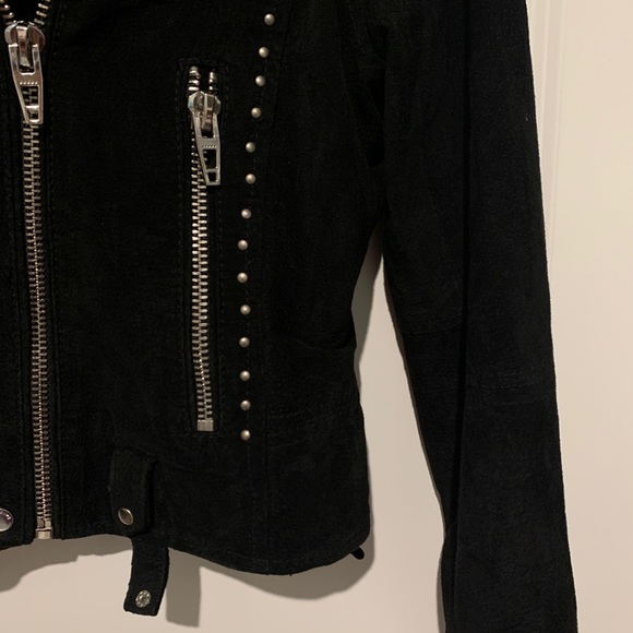 Blank NYC Suede Luxury No Limit Motorcycle "Moto" Style Jacket Black Studded S - Picture 3 of 16